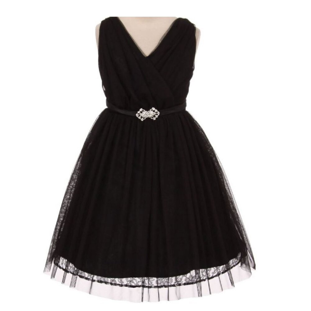 Little Girls Sleeveless VNeck Easter Wedding Party Birthday Flower Girl Dress